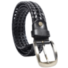 Handwoven Artisan Belt with Leather - Image 2