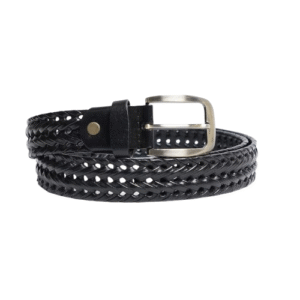 Handwoven Artisan Belt with Leather
